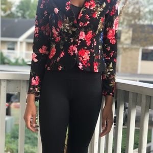 Floral Cropped Blazer